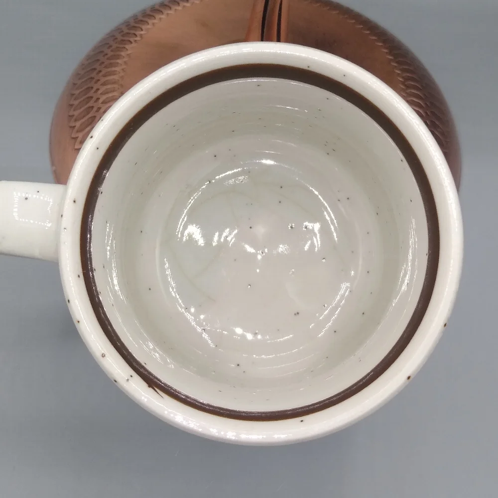 Speckled Glaze Flower Bouquet Coffee Mug 1970s Vintage